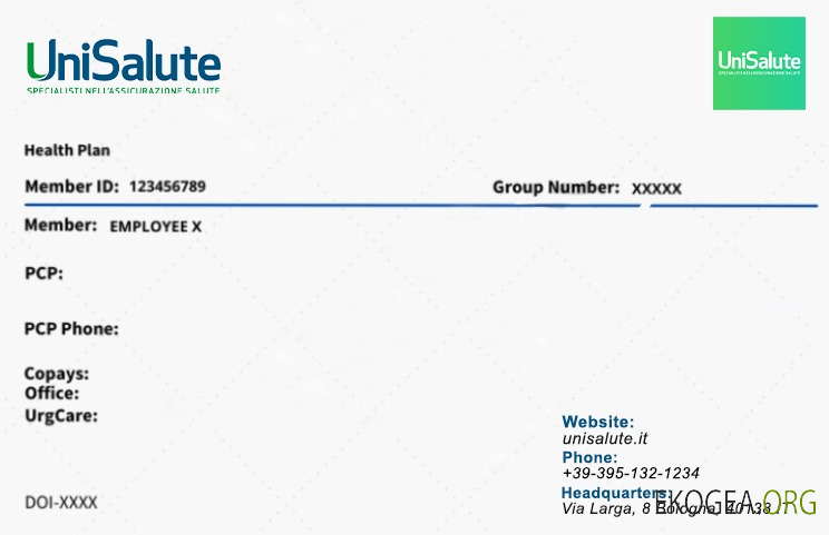 Carte d'assurance maladie italienne
